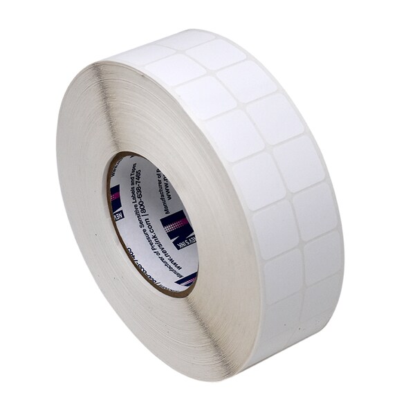 Xylene Resistant Slide Label, 15/16" x 15/16", 2 Across White